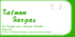 kalman hargas business card