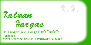 kalman hargas business card